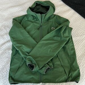 Lacoste Men’s Green Hooded Lightweight Jacket, Size M